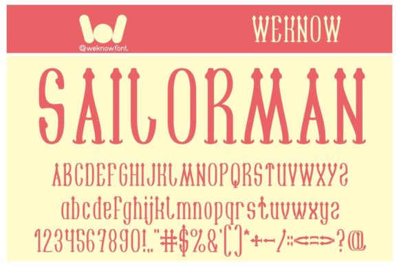 Sailorman Display Font for Handmade Product Charm